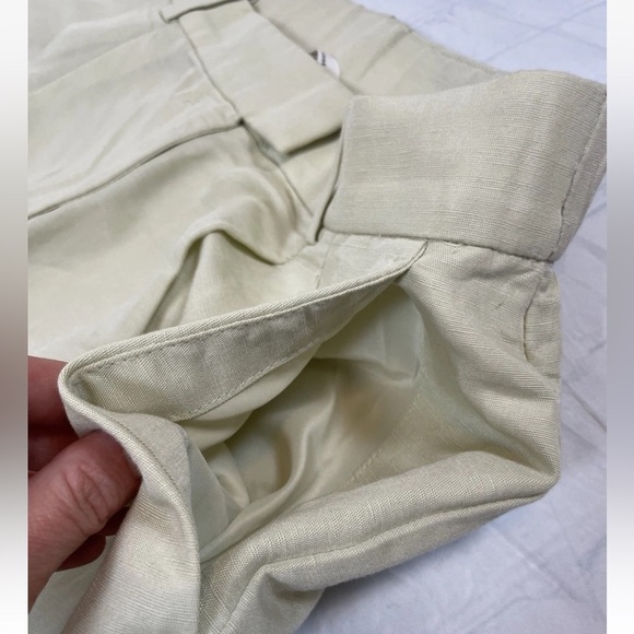 H&M Women’s Pale Green Linen Blend Ankle Length Pleated Dress Pants Size 10 NEW - Picture 14 of 15